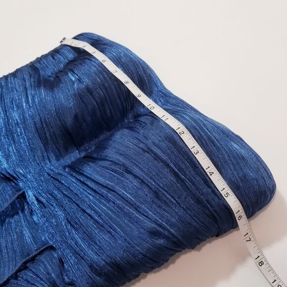 Tarik Ediz  Strapless Tiered Peplum Blue Shiny Mini Dress - Picture 6 of 12